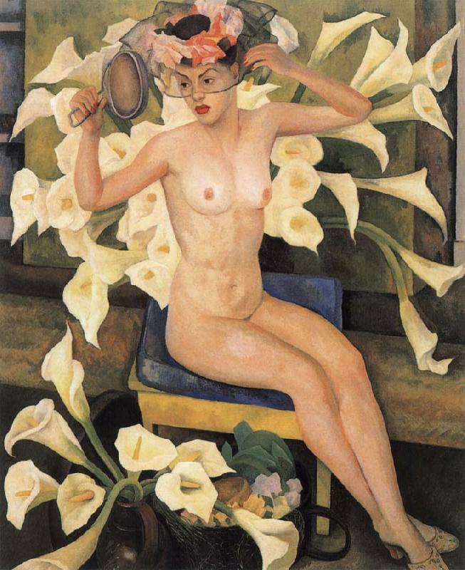 Diego Rivera Nude and flower